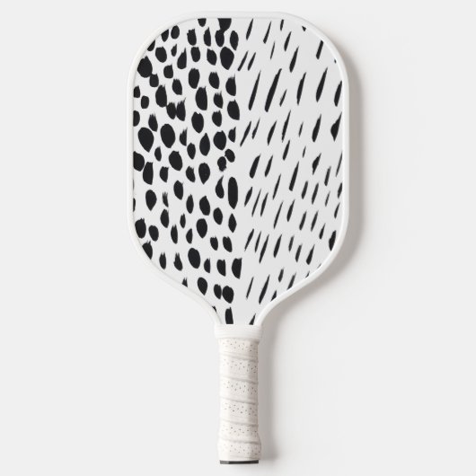 Raquette De Pickleball Black And White Shapes Pattern (Recto)