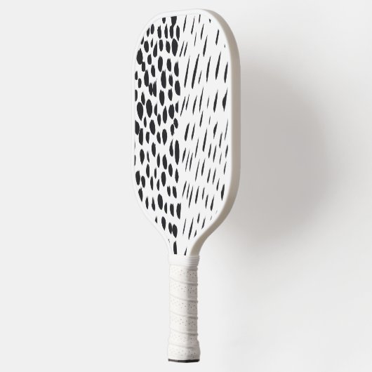 Raquette De Pickleball Black And White Shapes Pattern (Gauche)