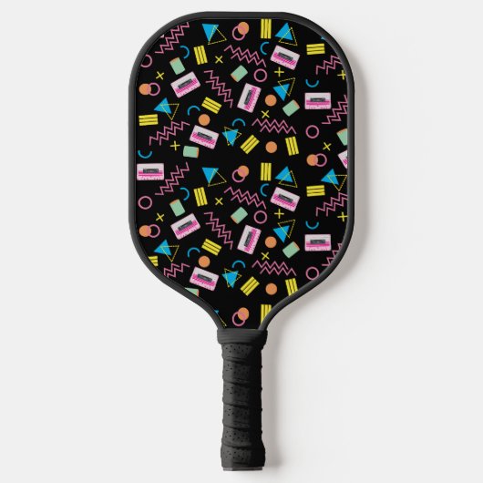 Raquette De Pickleball Black Colorful 80's Motif (Recto)