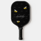 Raquette De Pickleball Black happy bumble abeilles été fun humour monogra (Recto)