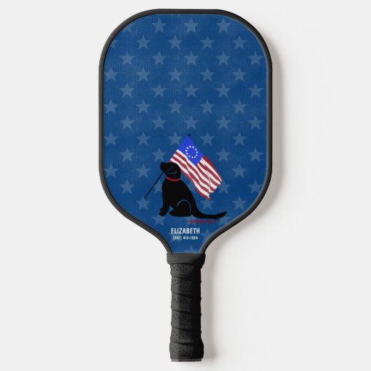 Raquette De Pickleball Black Lab American Flag Night Pickleball Paddle (Recto)