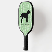 Raquette De Pickleball Black Lab Silhouette Texte personnalisé (Gauche)