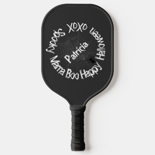 Raquette De Pickleball Black & White Halloween Éffrayant Mama Scandale Mo (Recto)