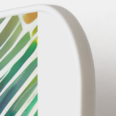 Raquette De Pickleball Blanc Abstrait Aquarelle Feuilles Moderne Monogram (Détail gauche)