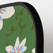 Raquette De Pickleball Blanc Floral Motif Vert (Détail gauche)