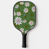 Raquette De Pickleball Blanc Floral Motif Vert (Verso)