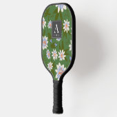Raquette De Pickleball Blanc Floral Motif Vert (Gauche)
