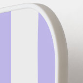 Raquette De Pickleball Blancs classiques et rayures de lavande (Détail gauche)