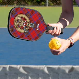 Raquette De Pickleball Blason du clan Leslie sur tartan rouge