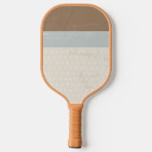 Raquette De Pickleball Bleu Beige Brown Pois doux Arrière - plan rétro (Verso)