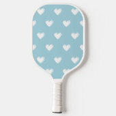Raquette De Pickleball Bleu blanc mignon simple Motif de coeur (Verso)