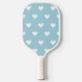 Raquette De Pickleball Bleu blanc mignon simple Motif de coeur (Recto)