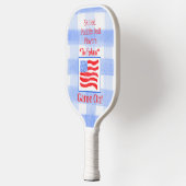Raquette De Pickleball Bleu Check En vichy USA JEU Drapeau ON (Gauche)