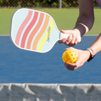 Raquette De Pickleball Bleu coloré Super Lignes Plage Lever du soleil
