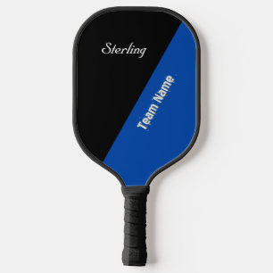 Raquette De Pickleball Bleu de cobalt et noir avec deux zones de texte