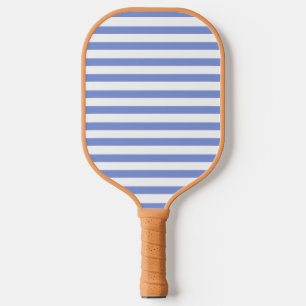 Raquette De Pickleball Bleu et blanc minimalistes en bandes de cabane