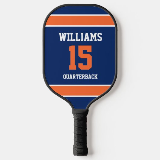 Raquette De Pickleball Bleu foncé et orange (Recto)
