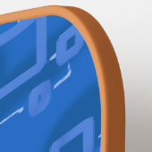 Raquette De Pickleball Bleu Géométrique Moderne (Détail gauche)