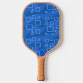Raquette De Pickleball Bleu Géométrique Moderne (Verso)