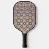 Raquette De Pickleball Bleu islamique Blanc Marocain Géométrique Art (Recto)
