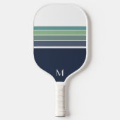 Raquette De Pickleball Bleu rétro/mod et vert rayé (Recto)