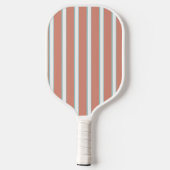 Raquette De Pickleball Bleu, rose et blanc rayures motif (Verso)