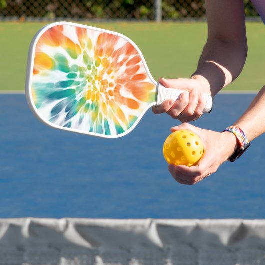 Raquette De Pickleball Bleu Vert Violet orange Jaune Blanc Tie Dye Art (Insitu)