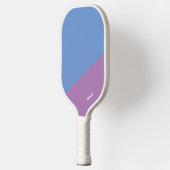Raquette De Pickleball Bloc De Couleur Violet Et Bleu Avec Nom (Gauche)