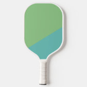 Raquette De Pickleball Bloc De Couleurs Vert Et Bleu Avec Nom (Verso)