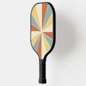 Raquette De Pickleball Blue &Brown Retro Colorful Stripes Monogram (Gauche)