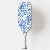 Raquette De Pickleball Blue Country Floral Monogram  (Gauche)
