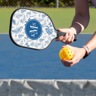 Raquette De Pickleball Blue Garden Butterfly & Floral Garden Pattern