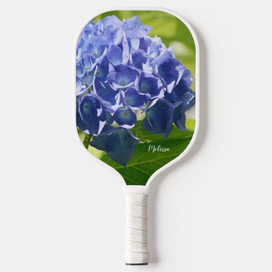 Raquette De Pickleball Blue Hydrangea Floral Personnalisé (Recto)