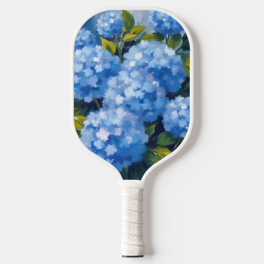Raquette De Pickleball Blue Hydrangea Flowers Watercolor Floral (Recto)