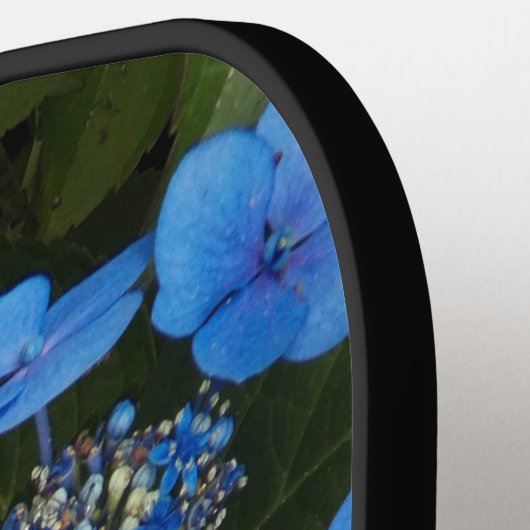 Raquette De Pickleball Blue Lacecap Hydrangea Floral (Détail gauche)