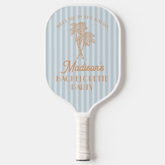 Raquette De Pickleball Blue Palm Spring Pastel Beach Bachelorette Party (Recto)