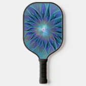 Raquette De Pickleball Blue Purple Flower Dream Abstrait Fractal Art (Recto)