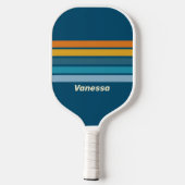 Raquette De Pickleball Blue Sun Across Striping with Name (Verso)