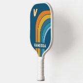 Raquette De Pickleball Blue Sun Arch with Name & Initial  (Gauche)