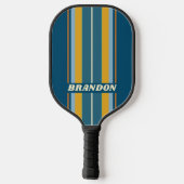 Raquette De Pickleball Blue Sun Board Stripes with Name (Verso)