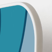 Raquette De Pickleball Blue Sun Circle Stripe with Name (Détail gauche)