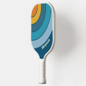 Raquette De Pickleball Blue Sun Circle Stripe with Name (Gauche)