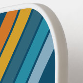 Raquette De Pickleball Blue Sun Striped with Name (Détail gauche)