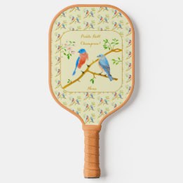 Raquette De Pickleball Bluebirds Avec Pagaie De Pickleball Jaune Texte