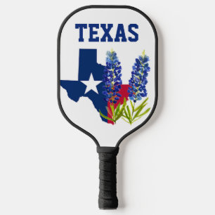Raquette De Pickleball Bluebonnets Texas Fleur Floral Texan Drapeau