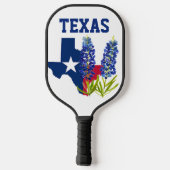 Raquette De Pickleball Bluebonnets Texas Fleur Floral Texan Drapeau (Verso)