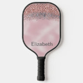 Raquette De Pickleball Blush Pink Jeweled Personalized (Verso)