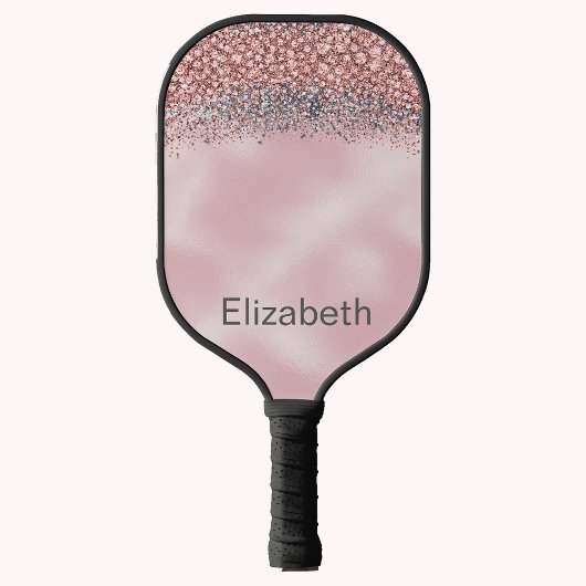 Raquette De Pickleball Blush Pink Jeweled Personalized