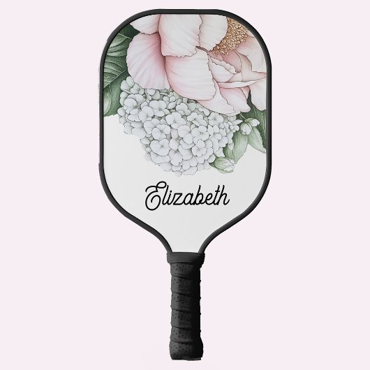 Raquette De Pickleball Blush Pink Peony Personalized