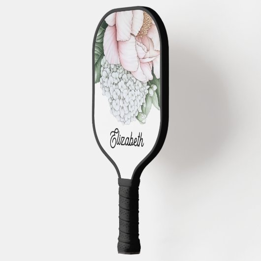Raquette De Pickleball Blush Pink Peony Personalized (Gauche)
